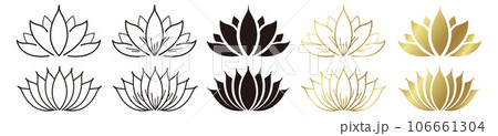Lotus Flower Gold Black Illustration background ve Lotus Flower Gold Black Illustration background ve 106661304