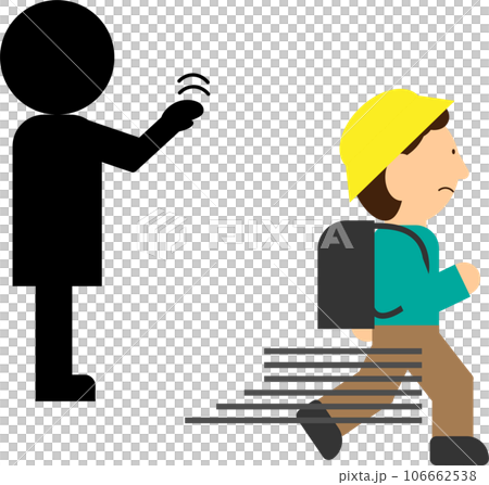 Crime prevention illustration with no text "Run away immediately (squid sushi)" 106662538