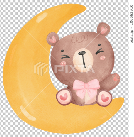 Cute teddy bear baby shower nursery cartoon animal watercolor hand painting Cute teddy bear baby shower nursery cartoon animal watercolor hand painting 106662910