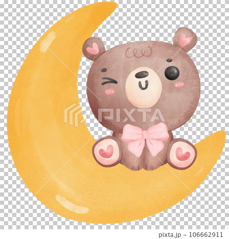 Cute teddy bear baby shower nursery cartoon animal watercolor hand painting Cute teddy bear baby shower nursery cartoon animal watercolor hand painting 106662911