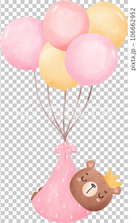 Cute teddy bear baby shower nursery cartoon animal watercolor hand painting Cute teddy bear baby shower nursery cartoon animal watercolor hand painting 106662952