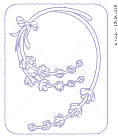 ラベンダーのスケッチ風、デザイン文字の数字。「9」。ベクター素材。 106663319