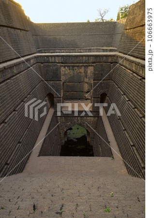 Baramotichi Vihir stepwell in Limb, Satara village, Maharashtra, India. Myth says it was it was built by Devil Naktya Ravalya in one night. 106663975