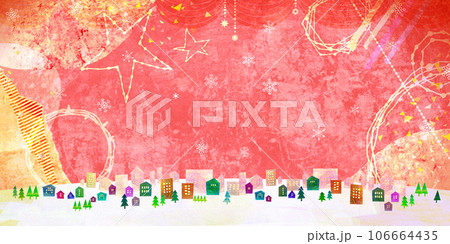 華やかな冬の街並み　クリスマス背景素材 106664435