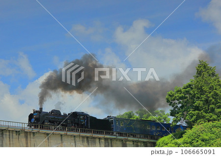 JR釜石線　汽笛と共に宮守のめがね橋に姿を現したSL銀河C58239 106665091