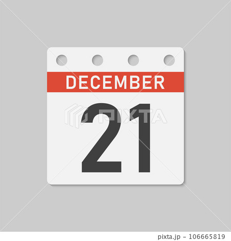 Icon page calendar day - 21 December Icon page calendar day - 21 December 106665819