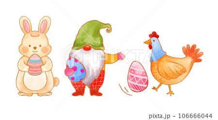 Set of Easter characters vector illustration 106666044