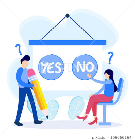 Illustration vector graphic cartoon character of yes or no 106666164