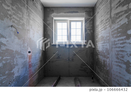 A room in a house under construction. A room in a house under construction. 106666432