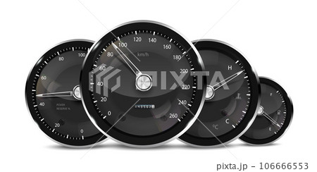 Realistic luxury car dashboard. Premium car design. Realistic luxury car dashboard. Premium car design. 106666553