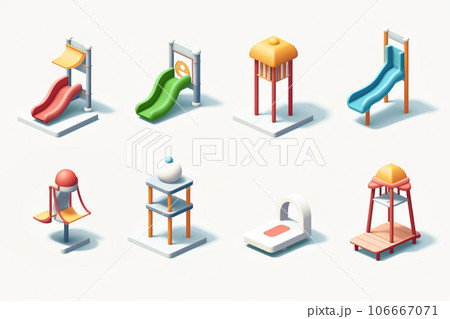 公園の遊具(3Dピクト) 公園の遊具(3Dピクト) 106667071