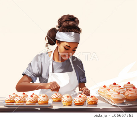 1,200+ Woman Pastry Chef Stock Illustrations, Royalty-Free Vector