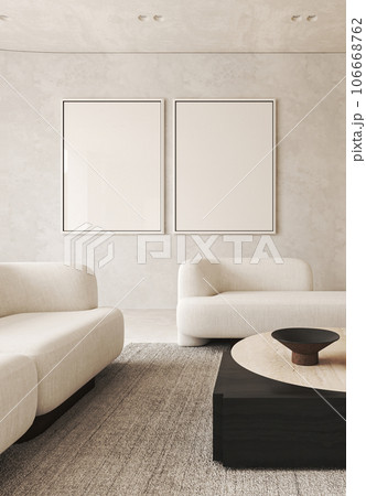 Boho beige livingroom with palm plants and decor - carpet background. Light modern japanese nature view. 3d rendering. High quality 3d illustration Boho beige livingroom with palm plants and decor - carpet background. Light modern japanese nature view. 3d rendering. High quality 3d illustration 106668762