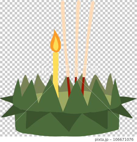 Thai Krathong Festival Illustration. Beautiful Candlelit Krathong. 106671076