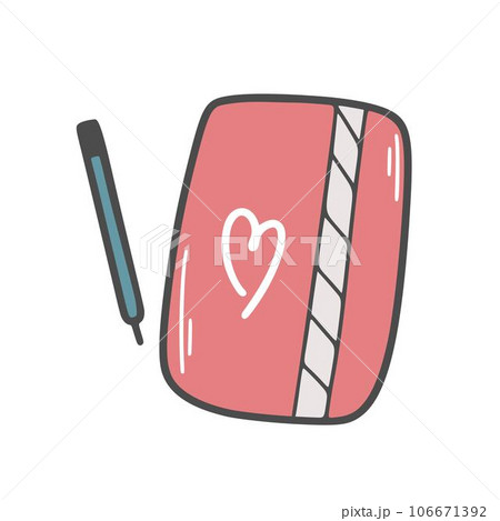 Simple hand drawn notepad and pen 106671392