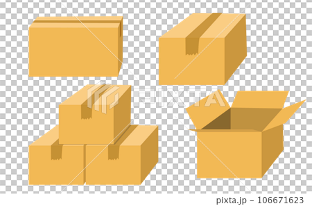 Illustration of cardboard used for delivering luggage 106671623