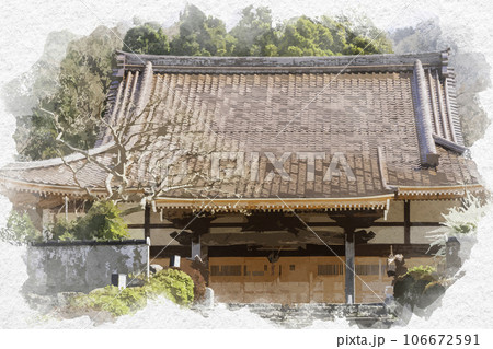 水彩画風 智頭宿 興雲寺 鳥取県八頭郡智頭町 水彩画風 智頭宿 興雲寺 鳥取県八頭郡智頭町 106672591