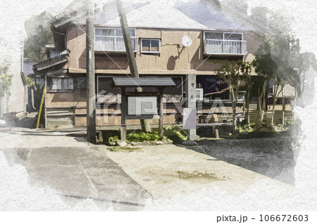 水彩画風　智頭宿　御本陣跡　鳥取県八頭郡智頭町 106672603