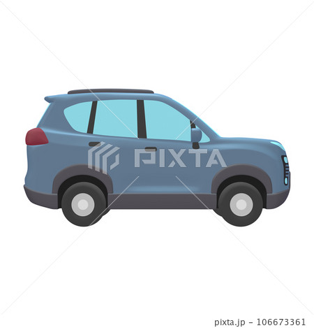 自動車のイラスト素材 デフォルメ SUV ブルー(1_5) 自動車のイラスト素材 デフォルメ SUV ブルー(1_5) 106673361