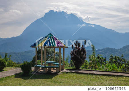 Scenery of Mount Kinabalu, the highest mountain in Borneo and Malaysia. Scenery of Mount Kinabalu, the highest mountain in Borneo and Malaysia. 106673548