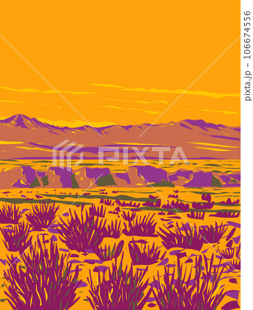 Atacama Desert in Argentina and Chile WPA Art Deco Poster 106674556