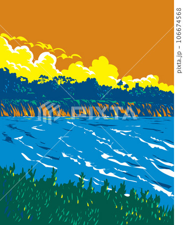 Devereux Beach or West Campus Beach in Isla Vista California WPA Poster Art 106674568