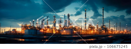 sprawling industrial complex with factories, warehouses, and a web of transportation infrastructure. Generative AI sprawling industrial complex with factories, warehouses, and a web of transportation infrastructure. Generative AI 106675245