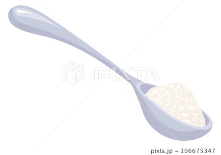 Spoon with sugar cartoon icon. Cooking ingredient Spoon with sugar cartoon icon. Cooking ingredient 106675347