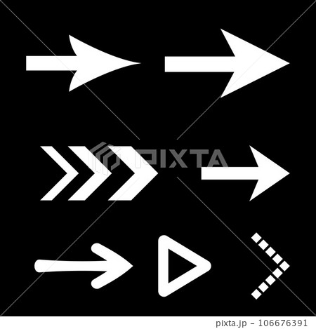 Icon Set of Flat Arrows Icon Set of Flat Arrows 106676391