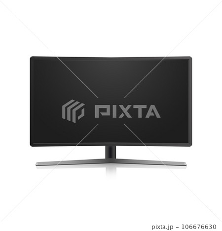 Black LED tv television screen blank on background. Vector 106676630