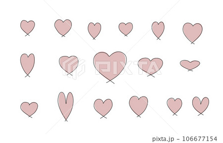 Set of hand drawn hearts in cartoon style. Vector illustration. Set of hand drawn hearts in cartoon style. Vector illustration. 106677154