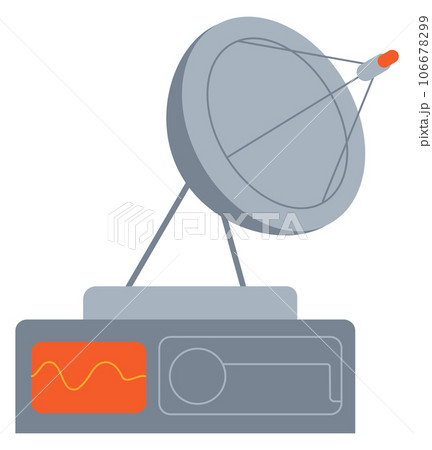 Satellite dish antenna icon. Radar symbol. Signal receiver Satellite dish antenna icon. Radar symbol. Signal receiver 106678299
