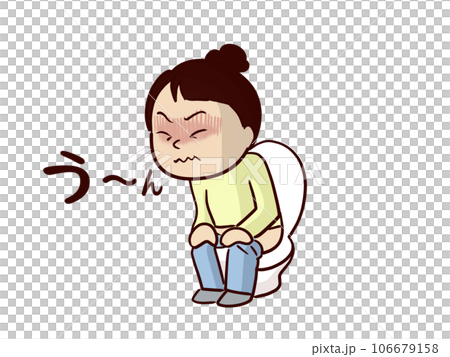 A woman nervous in the toilet A woman nervous in the toilet 106679158