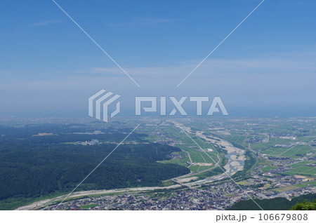 獅子吼高原からの金沢平野　手取川扇状地の眺め 106679808