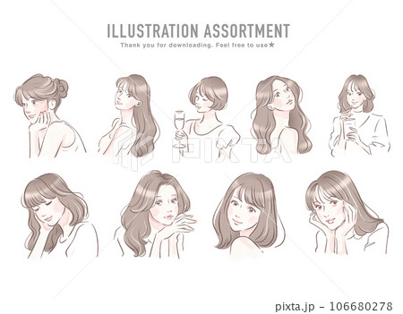 女性のイラスト素材セット 女性のイラスト素材セット 106680278