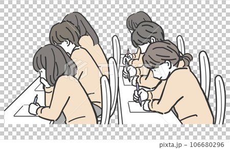 準備考試的學生插畫素材 106680296
