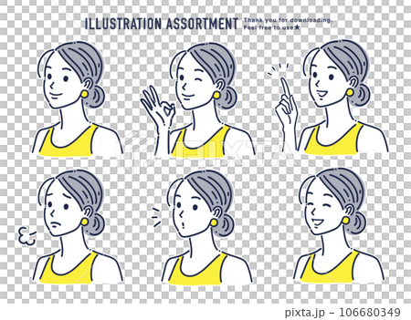 Illustration material set of women 106680349