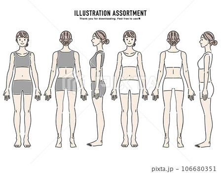 女性のイラスト素材セット 女性のイラスト素材セット 106680351