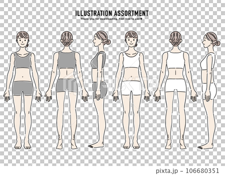 女性のイラスト素材セット 女性のイラスト素材セット 106680351