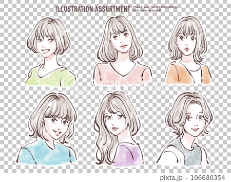 女性のイラスト素材セット 女性のイラスト素材セット 106680354