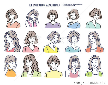 女性のイラスト素材セット 106680385