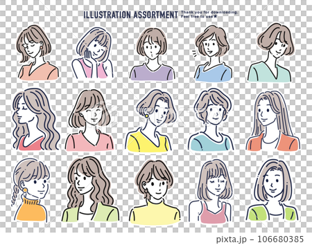 女性のイラスト素材セット 106680385