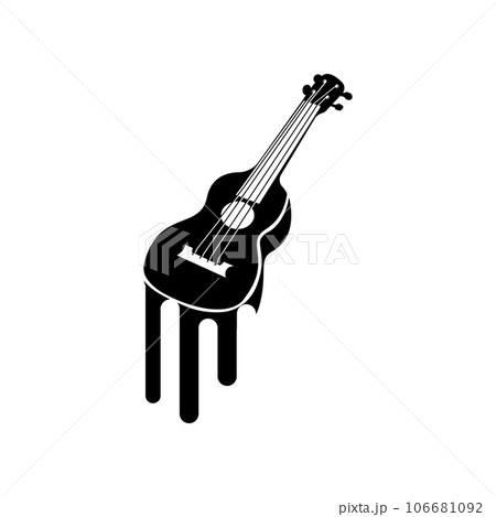 Guitar Logo, Ukulele Musical instrument Vector, Simple Silhouette Design Guitar Logo, Ukulele Musical instrument Vector, Simple Silhouette Design 106681092