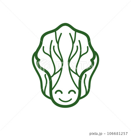 Kimchi Logo Design, Korean Traditional Food Vector, Cabbage Green Vegetable Logo Illustration, Company Brand Icon 106681257