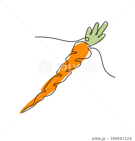Carrot Logo, Vector Garden Farm Carrot Vegetables, Line Design, Template Illustration 106681328