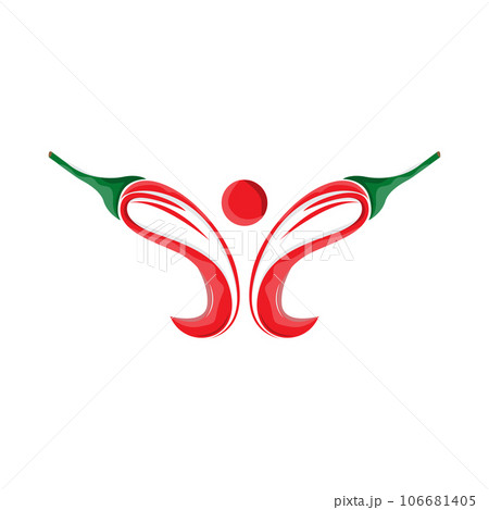 Chili Logo, Hot Spicy Chili Vector, Farm Garden Design, Symbol Template Simple Illustration 106681405