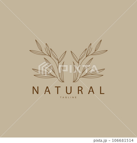 Minimalist Feminine Botanical Flower Beauty Line Plant Logo, Design Vector illustration 106681514