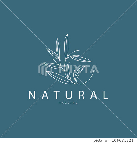 Minimalist Feminine Botanical Flower Beauty Line Plant Logo, Design Vector illustration 106681521