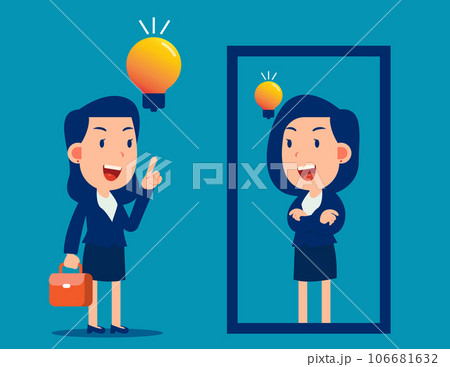Thinking inside and thinking outside the box. Business cartoon vector illustration Thinking inside and thinking outside the box. Business cartoon vector illustration 106681632