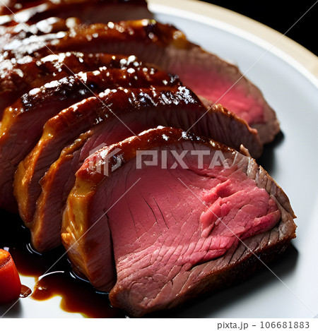 grilled beef fillet steak meat, Juicy medium rare beef with spices picture grilled beef fillet steak meat, Juicy medium rare beef with spices picture 106681883